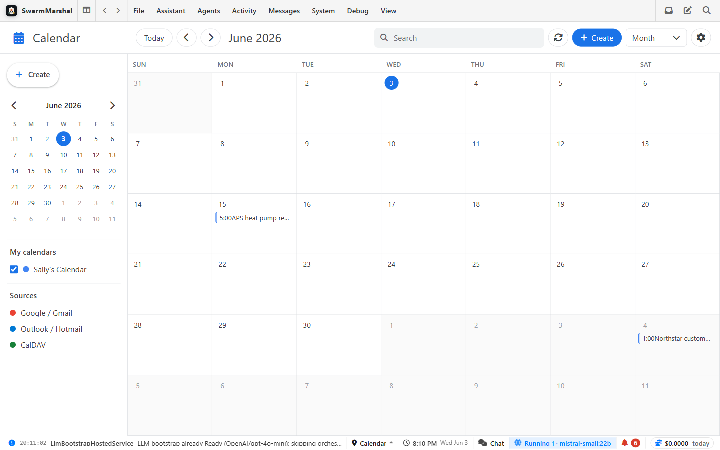 Calendar & commitments